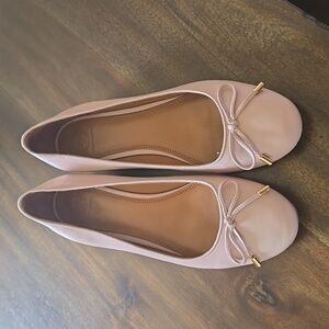 Tory Burch pink low heels with bow detail, size 9
